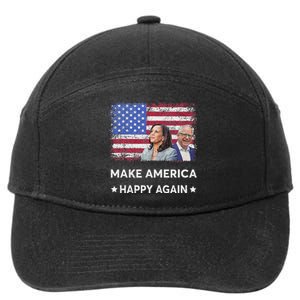 Kamala Harris Tim Waltz Walz 2024 Make America Happy Again 7-Panel Snapback Hat