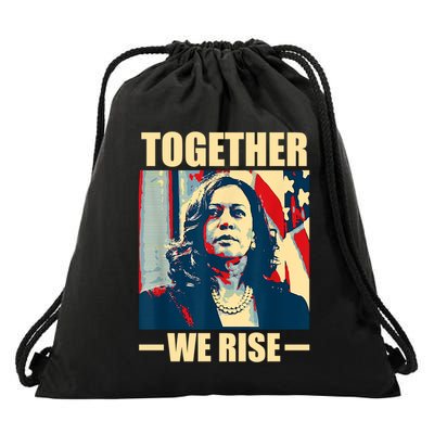 Kamala Harris Together We Rise Empowering Political Gift Drawstring Bag