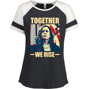 Kamala Harris Together We Rise Empowering Political Gift Enza Ladies Jersey Colorblock Tee