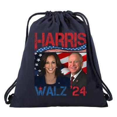 Kamala Harris Tim Walz Waltz Drawstring Bag