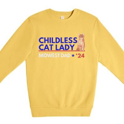 Kamala Harris Tim Walz Harris Waltz 2024 Midwest Dad Premium Crewneck Sweatshirt