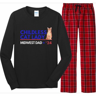 Kamala Harris Tim Walz Harris Waltz 2024 Midwest Dad Long Sleeve Pajama Set