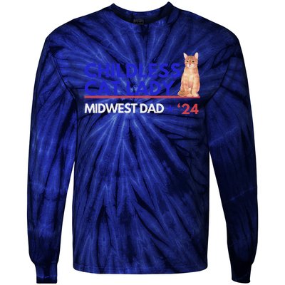 Kamala Harris Tim Walz Harris Waltz 2024 Midwest Dad Tie-Dye Long Sleeve Shirt