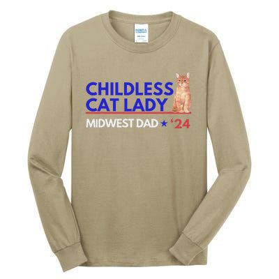 Kamala Harris Tim Walz Harris Waltz 2024 Midwest Dad Tall Long Sleeve T-Shirt