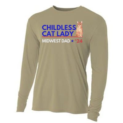 Kamala Harris Tim Walz Harris Waltz 2024 Midwest Dad Cooling Performance Long Sleeve Crew