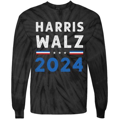 Kamala Harris Tim Walz Ticket 2024 Tie-Dye Long Sleeve Shirt