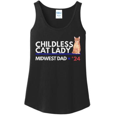 Kamala Harris Tim Walz Harris Waltz 2024 Midwest Dad Ladies Essential Tank