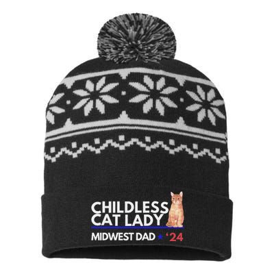 Kamala Harris Tim Walz Harris Waltz 2024 Midwest Dad USA-Made Snowflake Beanie