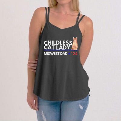 Kamala Harris Tim Walz Harris Waltz 2024 Midwest Dad Women's Strappy Tank