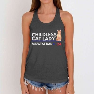 Kamala Harris Tim Walz Harris Waltz 2024 Midwest Dad Women's Knotted Racerback Tank