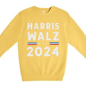 Kamala Harris Tim Walz Ticket 2024 Election Premium Crewneck Sweatshirt