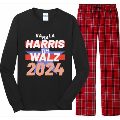 Kamala Harris Tim Walz Usa Presidential Election 2024 Long Sleeve Pajama Set