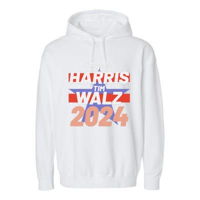 Kamala Harris Tim Walz Usa Presidential Election 2024 Garment-Dyed Fleece Hoodie