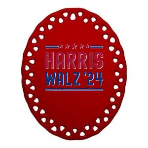 Kamala Harris Tim Walz Waltz Election Party Wear Ceramic Oval Ornament