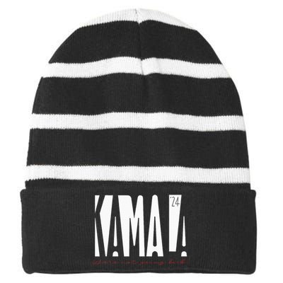 Kamala Harris Tim Walz 2024 Striped Beanie with Solid Band