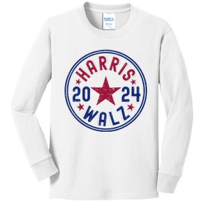 Kamala Harris Tim Walz Waltz Election Party Wear Kids Long Sleeve Shirt