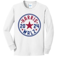 Kamala Harris Tim Walz Waltz Election Party Wear Kids Long Sleeve Shirt