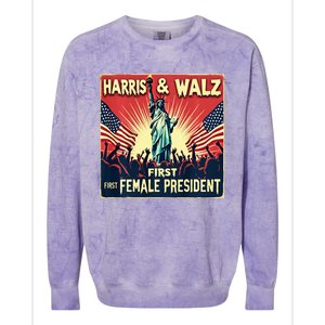 Kamala Harris Tim Walz 2024 Election Colorblast Crewneck Sweatshirt