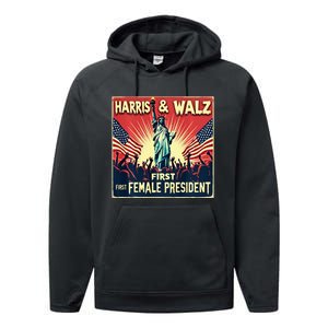 Kamala Harris Tim Walz 2024 Election Performance Fleece Hoodie