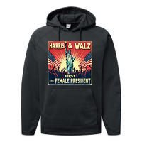 Kamala Harris Tim Walz 2024 Election Performance Fleece Hoodie