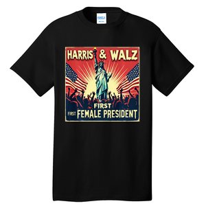 Kamala Harris Tim Walz 2024 Election Tall T-Shirt