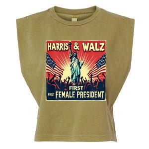 Kamala Harris Tim Walz 2024 Election Garment-Dyed Women's Muscle Tee