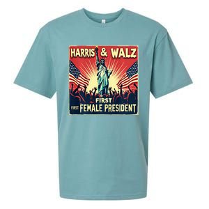 Kamala Harris Tim Walz 2024 Election Sueded Cloud Jersey T-Shirt