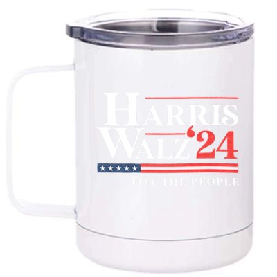 Kamala Harris Tim Walz Waltz For The People 2024 12 oz Stainless Steel Tumbler Cup