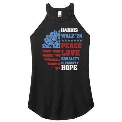 Kamala Harris Tim Walz 2024 Peace Lgbt Harris Walz Waltz Women’s Perfect Tri Rocker Tank