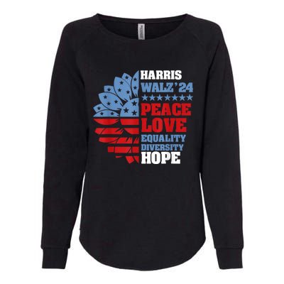 Kamala Harris Tim Walz 2024 Peace Lgbt Harris Walz Waltz Womens California Wash Sweatshirt