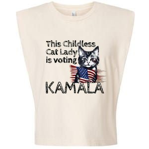 Kamala Harris This Crazy Cat Lady Is Voting Kamala Garment-Dyed Women's Muscle Tee