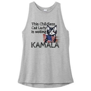 Kamala Harris This Crazy Cat Lady Is Voting Kamala Ladies PosiCharge Tri-Blend Wicking Tank