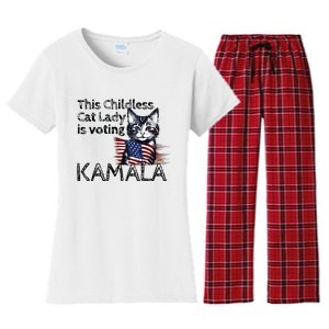 Kamala Harris This Crazy Cat Lady Is Voting Kamala Women's Flannel Pajama Set