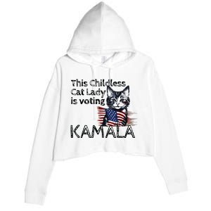 Kamala Harris This Crazy Cat Lady Is Voting Kamala Crop Fleece Hoodie