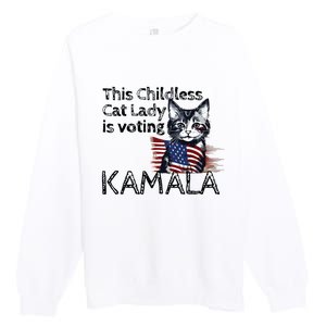 Kamala Harris This Crazy Cat Lady Is Voting Kamala Premium Crewneck Sweatshirt