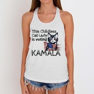 Kamala Harris This Crazy Cat Lady Is Voting Kamala Women's Knotted Racerback Tank