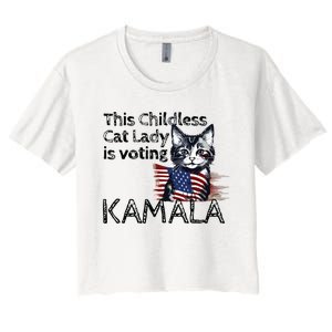 Kamala Harris This Crazy Cat Lady Is Voting Kamala Women's Crop Top Tee