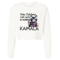 Kamala Harris This Crazy Cat Lady Is Voting Kamala Cropped Pullover Crew