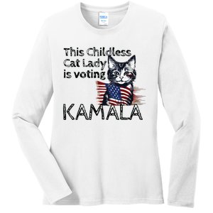 Kamala Harris This Crazy Cat Lady Is Voting Kamala Ladies Long Sleeve Shirt