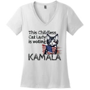 Kamala Harris This Crazy Cat Lady Is Voting Kamala Women's V-Neck T-Shirt