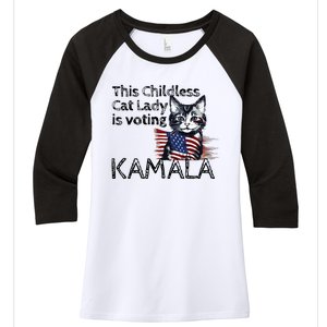 Kamala Harris This Crazy Cat Lady Is Voting Kamala Women's Tri-Blend 3/4-Sleeve Raglan Shirt