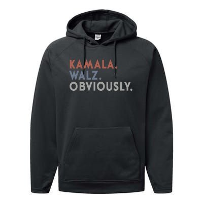 Kamala Harris Tim Walz Obviously Vote Harris Waltz 2024 Performance Fleece Hoodie