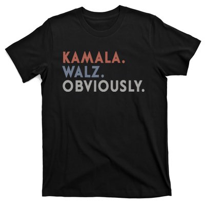 Kamala Harris Tim Walz Obviously Vote Harris Waltz 2024 T-Shirt