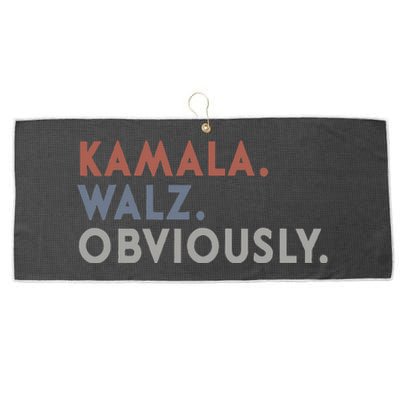 Kamala Harris Tim Walz Obviously Vote Harris Waltz 2024 Large Microfiber Waffle Golf Towel