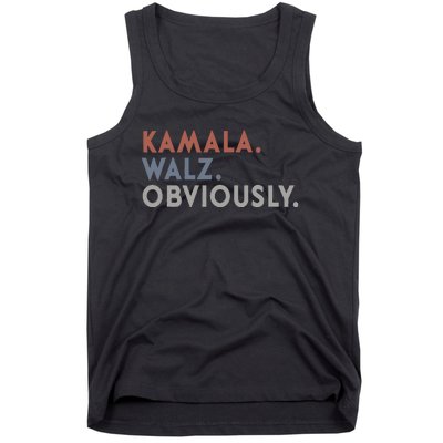 Kamala Harris Tim Walz Obviously Vote Harris Waltz 2024 Tank Top