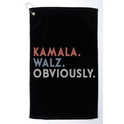 Kamala Harris Tim Walz Obviously Vote Harris Waltz 2024 Platinum Collection Golf Towel