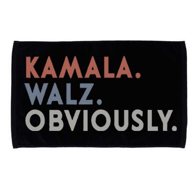 Kamala Harris Tim Walz Obviously Vote Harris Waltz 2024 Microfiber Hand Towel