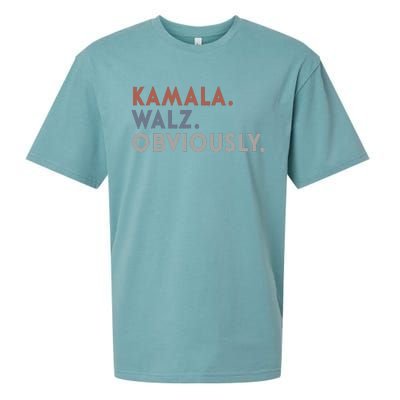 Kamala Harris Tim Walz Obviously Vote Harris Waltz 2024 Sueded Cloud Jersey T-Shirt