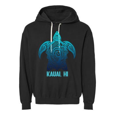 Kauai Hawaii Tribal Sea Turtle Hawaiian Surfer Scuba Diving Gift Garment-Dyed Fleece Hoodie