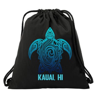Kauai Hawaii Tribal Sea Turtle Hawaiian Surfer Scuba Diving Gift Drawstring Bag